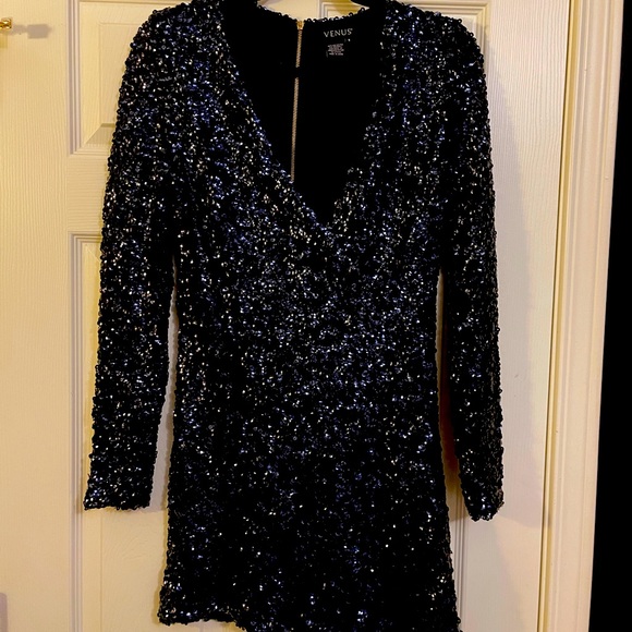 VENUS Dresses & Skirts - Sequin Sexy Party Dress with Long Sleeves; Perfect NYE sparkle dress